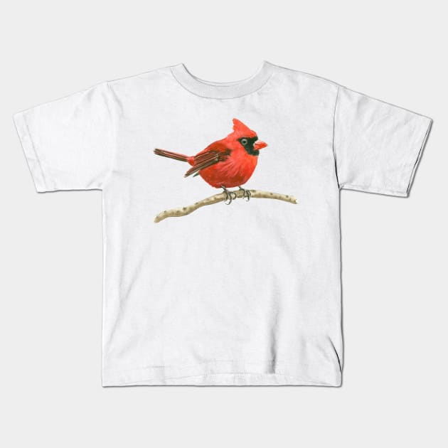 Cardinal bird Kids T-Shirt by katerinamk